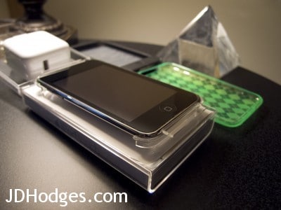 With Apple USB charger and cases