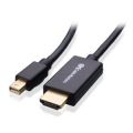 Gold Plated Premium Mini DisplayPort (or Thunderbolt) to HDMI Male to Male Cable, Black 6 ft