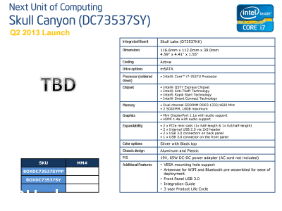 Skull Canyon NUC (DC73637SY) Intel® Core i7-3537U Processor