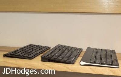AmazonBasics, Anker & Logitech tablet keyboards side profile view