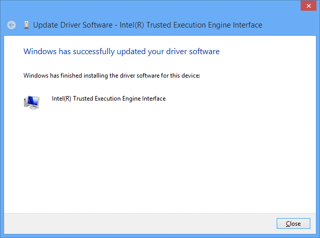 Update Driver Software - Intel(R) Trusted Execution Engine Interface