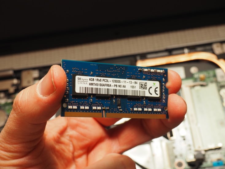 4GB DDR3L chip that came with the laptop