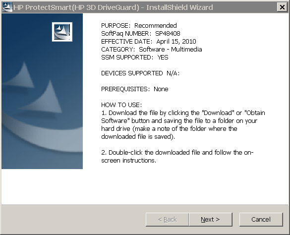 HP ACPI-HPQ0004 Driver - SP48408