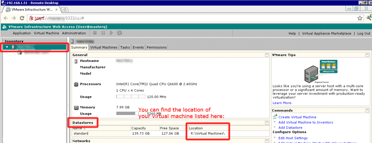 Where is the location of my VM in VMWare Server 2?! [solved] - J.D. Hodges