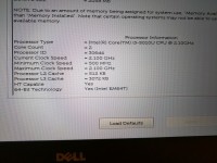 XPS 13 CPU and system info in the Dell UEFI BIOS screen